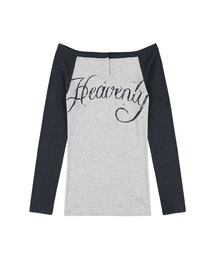 FANCY CLUB | ヘブンリーオフショルダー ロングスリーブ (チャコール) F25QB084(Tシャツ/カットソー)