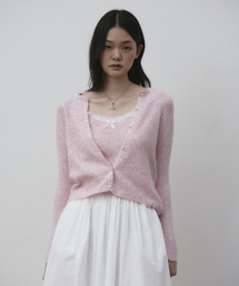 THE GREEN LAB（ザグリーンラボ）の「Lace Detail Top Cardigan Set [Light Pink]（カーディガン/ボレロ）」