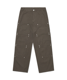 DIVIDED DOUBLE KNEE PANTS - CHARCOAL