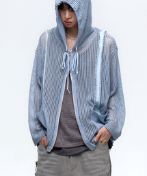 RSSC（アールエスエスシー）の「DENIM PATCHED KNIT HOOD ZIP UP - BLUE（パーカー）」