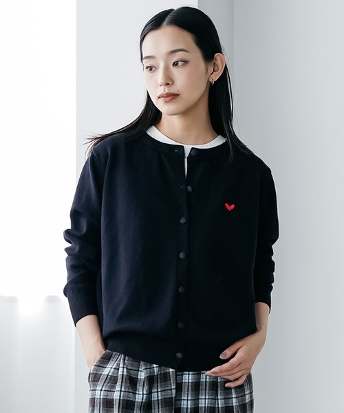 セール】ハート刺繍ニットカーディガン（カーディガン/ボレロ）｜mili