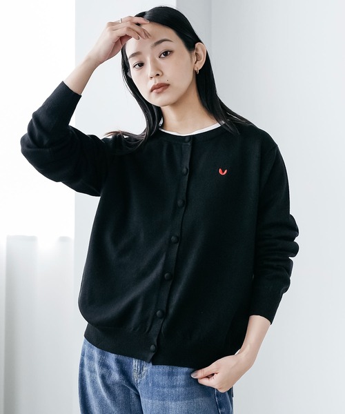 セール】ハート刺繍ニットカーディガン（カーディガン/ボレロ）｜mili