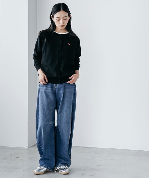 セール】ハート刺繍ニットカーディガン（カーディガン/ボレロ）｜mili