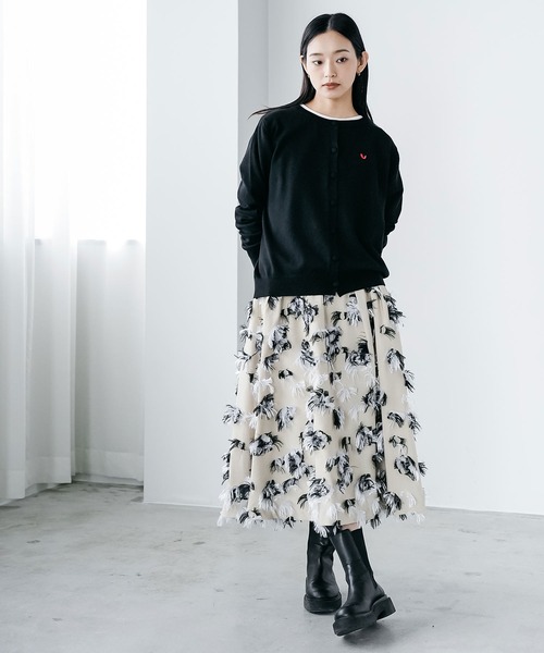 セール】ハート刺繍ニットカーディガン（カーディガン/ボレロ）｜mili