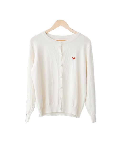 セール】ハート刺繍ニットカーディガン（カーディガン/ボレロ）｜mili