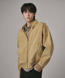 Verdnt（バーダント）の「ガーメントダイツイルセミクロップブルゾンジップアップジャケット [ティンバー]（MA-1）」