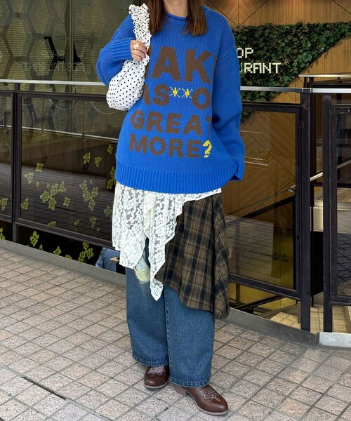 CIAOPANIC（チャオパニック）の「レース×チェックイレヘムミドルスカート（スカート・レディース・レッド/グリーン/ブルー・ONE SIZE）」の11枚目の写真