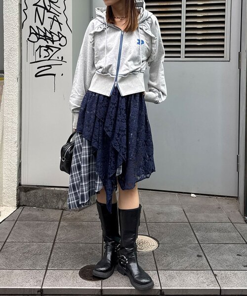 CIAOPANIC（チャオパニック）の「レース×チェックイレヘムミドルスカート（スカート・レディース・レッド/グリーン/ブルー・ONE SIZE）」の18枚目の写真