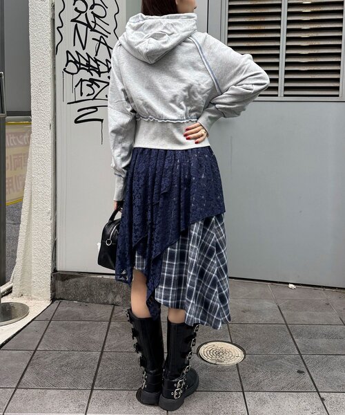 CIAOPANIC（チャオパニック）の「レース×チェックイレヘムミドルスカート（スカート・レディース・レッド/グリーン/ブルー・ONE SIZE）」の20枚目の写真