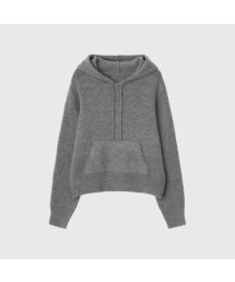 エリスウールニットフードパーカー_グレー