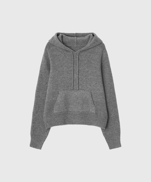 LOOKAST（ルックキャスト）の「エリスウールニットフードパーカー_グレー（ニット/セーター・レディース・グレー・FREE）」の2枚目の写真