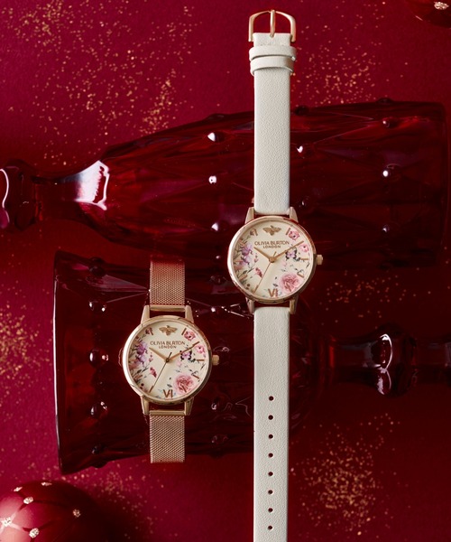 OLIVIA BURTON(オリビアバートン)の「「OLIVIA BURTON/オリビアバートン」シグネチャー - 30mm イラストレイテッド フローラル(アナログ腕時計・レディース・ライトグレー/グリーン・30mm)」の5枚目の写真