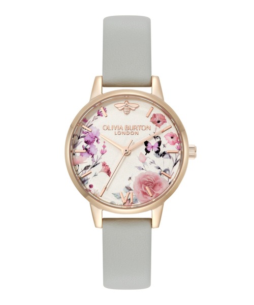 OLIVIA BURTON(オリビアバートン)の「「OLIVIA BURTON/オリビアバートン」シグネチャー - 30mm イラストレイテッド フローラル(アナログ腕時計・レディース・ライトグレー/グリーン・30mm)」の6枚目の写真