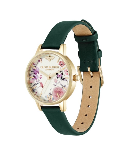 OLIVIA BURTON(オリビアバートン)の「「OLIVIA BURTON/オリビアバートン」シグネチャー - 30mm イラストレイテッド フローラル(アナログ腕時計・レディース・ライトグレー/グリーン・30mm)」の9枚目の写真