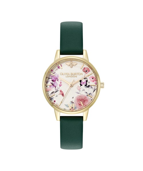 OLIVIA BURTON(オリビアバートン)の「「OLIVIA BURTON/オリビアバートン」シグネチャー - 30mm イラストレイテッド フローラル(アナログ腕時計・レディース・ライトグレー/グリーン・30mm)」の8枚目の写真