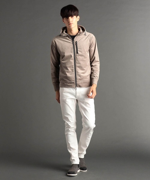MONSIEUR NICOLE（ムッシュニコル）の「【canal deux Luxe】ストレッチベロア フーディ（パーカー・メンズ・ブラック/ベージュ・MEDIUM/LARGE/X-LARGE）」の3枚目の写真