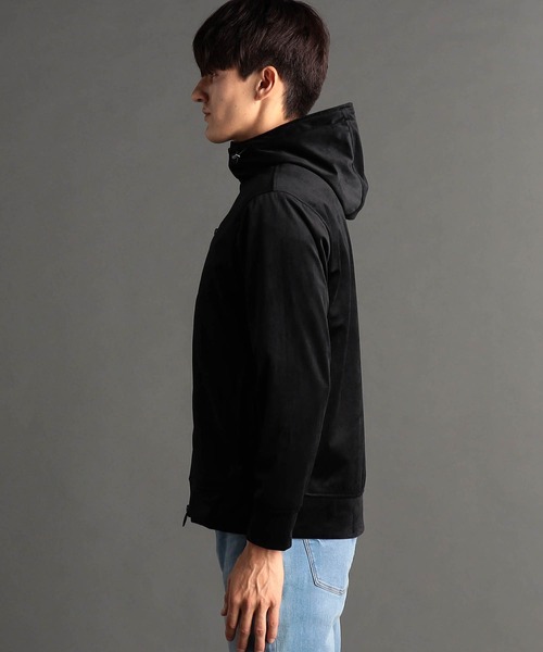MONSIEUR NICOLE（ムッシュニコル）の「【canal deux Luxe】ストレッチベロア フーディ（パーカー・メンズ・ブラック/ベージュ・MEDIUM/LARGE/X-LARGE）」の6枚目の写真