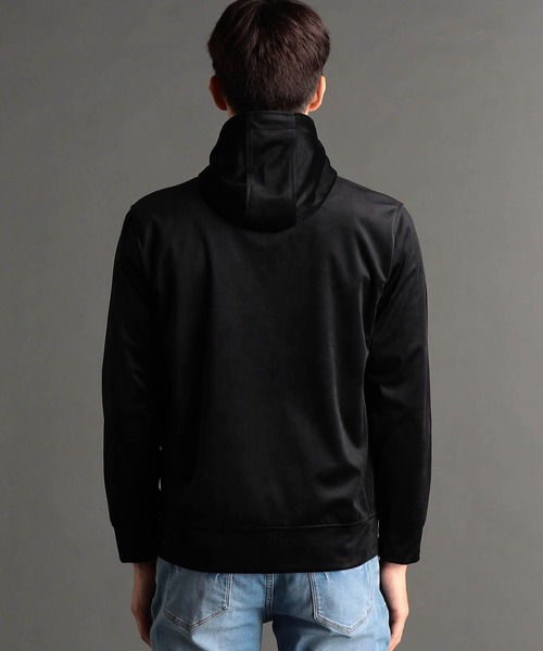 MONSIEUR NICOLE（ムッシュニコル）の「【canal deux Luxe】ストレッチベロア フーディ（パーカー・メンズ・ブラック/ベージュ・MEDIUM/LARGE/X-LARGE）」の7枚目の写真
