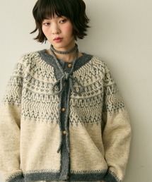 BOGNER ボグナー ニット　ロングカーディガン　ノルディック柄　カシミヤ混 full/fill. カーディガン bicolor nordic knit cardigan / バイカラー