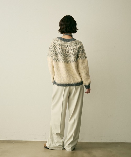 full/fill.(フルフィル)の「bicolor nordic knit cardigan / バイカラーノルディックニットカーディガン(カーディガン/ボレロ・レディース・グレー/アイボリー・FREE)」の13枚目の写真