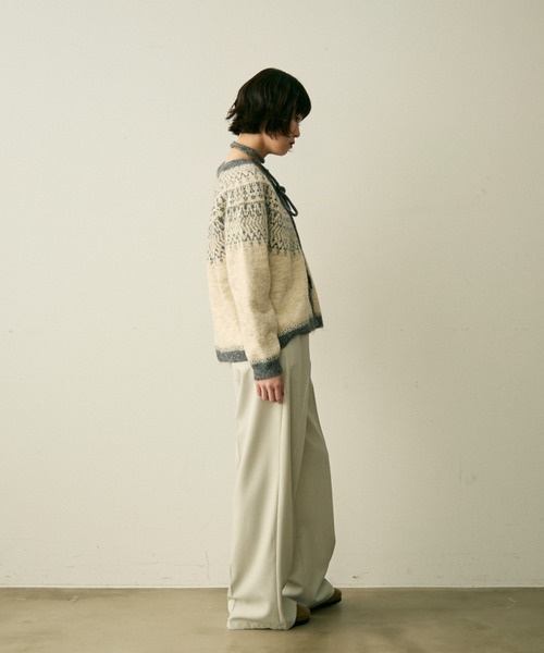 full/fill.(フルフィル)の「bicolor nordic knit cardigan / バイカラーノルディックニットカーディガン(カーディガン/ボレロ・レディース・グレー/アイボリー・FREE)」の14枚目の写真