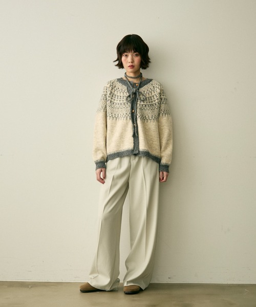 full/fill.(フルフィル)の「bicolor nordic knit cardigan / バイカラーノルディックニットカーディガン(カーディガン/ボレロ・レディース・グレー/アイボリー・FREE)」の11枚目の写真