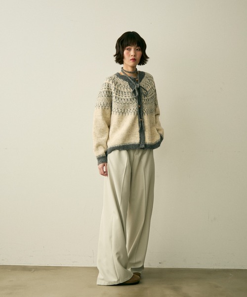 full/fill.(フルフィル)の「bicolor nordic knit cardigan / バイカラーノルディックニットカーディガン(カーディガン/ボレロ・レディース・グレー/アイボリー・FREE)」の12枚目の写真