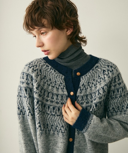 full/fill.(フルフィル)の「bicolor nordic knit cardigan / バイカラーノルディックニットカーディガン(カーディガン/ボレロ・レディース・グレー/アイボリー・FREE)」の17枚目の写真