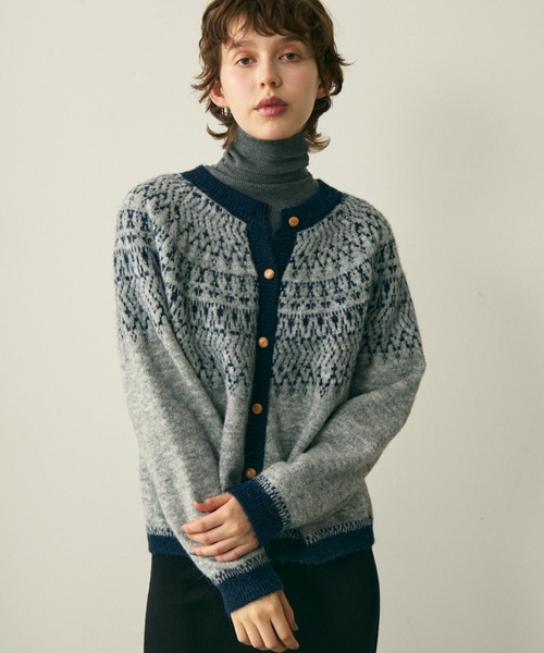 full/fill.(フルフィル)の「bicolor nordic knit cardigan / バイカラーノルディックニットカーディガン(カーディガン/ボレロ・レディース・グレー/アイボリー・FREE)」の16枚目の写真