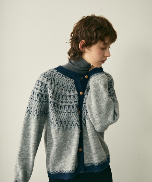 full/fill.(フルフィル)の「bicolor nordic knit cardigan / バイカラーノルディックニットカーディガン(カーディガン/ボレロ・レディース・グレー/アイボリー・FREE)」の18枚目の写真