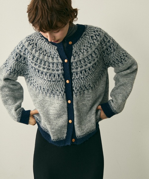 full/fill.(フルフィル)の「bicolor nordic knit cardigan / バイカラーノルディックニットカーディガン(カーディガン/ボレロ・レディース・グレー/アイボリー・FREE)」の22枚目の写真
