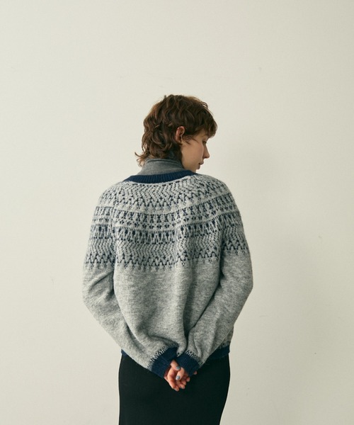 full/fill.(フルフィル)の「bicolor nordic knit cardigan / バイカラーノルディックニットカーディガン(カーディガン/ボレロ・レディース・グレー/アイボリー・FREE)」の19枚目の写真