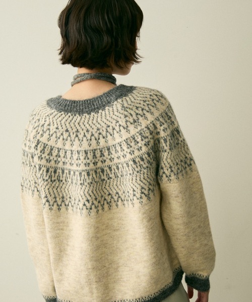 full/fill.(フルフィル)の「bicolor nordic knit cardigan / バイカラーノルディックニットカーディガン(カーディガン/ボレロ・レディース・グレー/アイボリー・FREE)」の9枚目の写真
