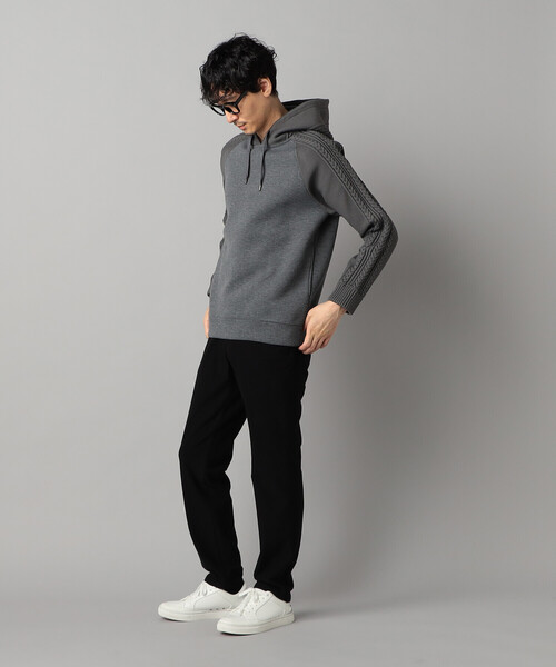 COMME CA MEN（コムサメン）の「ニットコンビ プルオーバーパーカ（パーカー・メンズ・チャコールグレー/ブラック/ベージュ・M/L）」の17枚目の写真