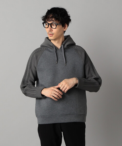 COMME CA MEN（コムサメン）の「ニットコンビ プルオーバーパーカ（パーカー・メンズ・チャコールグレー/ブラック/ベージュ・M/L）」の18枚目の写真