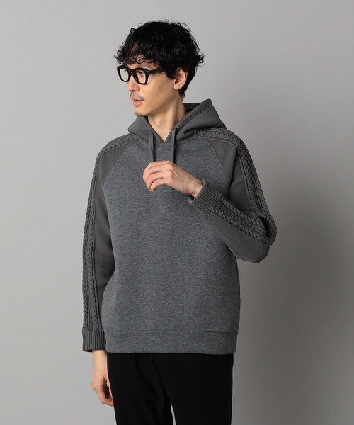 COMME CA MEN（コムサメン）の「ニットコンビ プルオーバーパーカ（パーカー・メンズ・チャコールグレー/ブラック/ベージュ・M/L）」の20枚目の写真