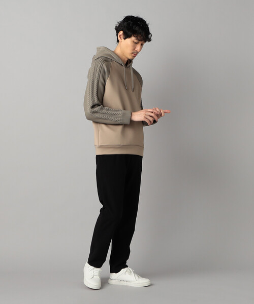 COMME CA MEN（コムサメン）の「ニットコンビ プルオーバーパーカ（パーカー・メンズ・チャコールグレー/ブラック/ベージュ・M/L）」の21枚目の写真