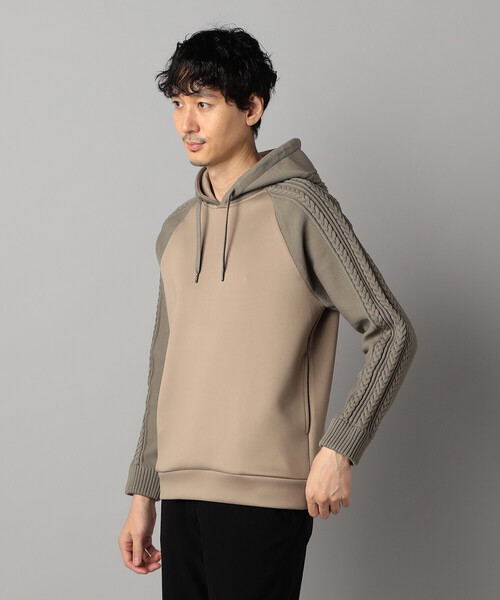 COMME CA MEN（コムサメン）の「ニットコンビ プルオーバーパーカ（パーカー・メンズ・チャコールグレー/ブラック/ベージュ・M/L）」の11枚目の写真