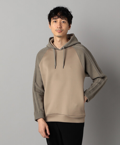 COMME CA MEN（コムサメン）の「ニットコンビ プルオーバーパーカ（パーカー・メンズ・チャコールグレー/ブラック/ベージュ・M/L）」の12枚目の写真