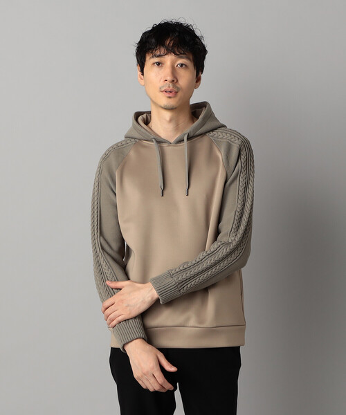 COMME CA MEN（コムサメン）の「ニットコンビ プルオーバーパーカ（パーカー・メンズ・チャコールグレー/ブラック/ベージュ・M/L）」の13枚目の写真