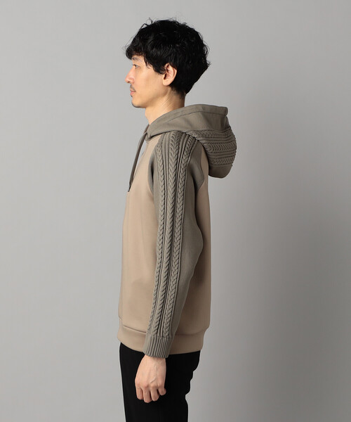 COMME CA MEN（コムサメン）の「ニットコンビ プルオーバーパーカ（パーカー・メンズ・チャコールグレー/ブラック/ベージュ・M/L）」の15枚目の写真