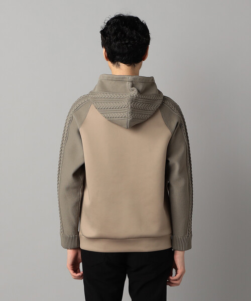 COMME CA MEN（コムサメン）の「ニットコンビ プルオーバーパーカ（パーカー・メンズ・チャコールグレー/ブラック/ベージュ・M/L）」の16枚目の写真