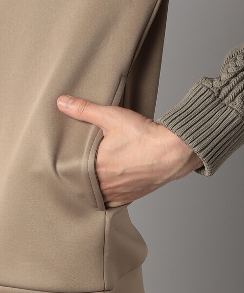 COMME CA MEN（コムサメン）の「ニットコンビ プルオーバーパーカ（パーカー・メンズ・チャコールグレー/ブラック/ベージュ・M/L）」の7枚目の写真