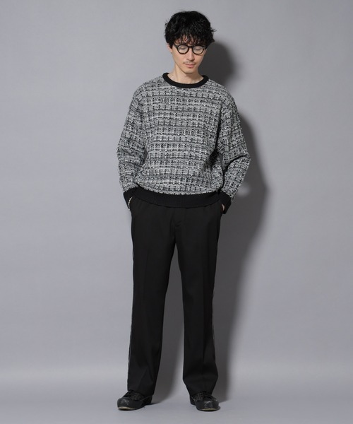 NANO universe（ナノユニバース）の「ツイードジャガードニット（ニット/セーター・メンズ・ブラック/ベージュ/ブラウン系その他3・S/M/L）」の21枚目の写真