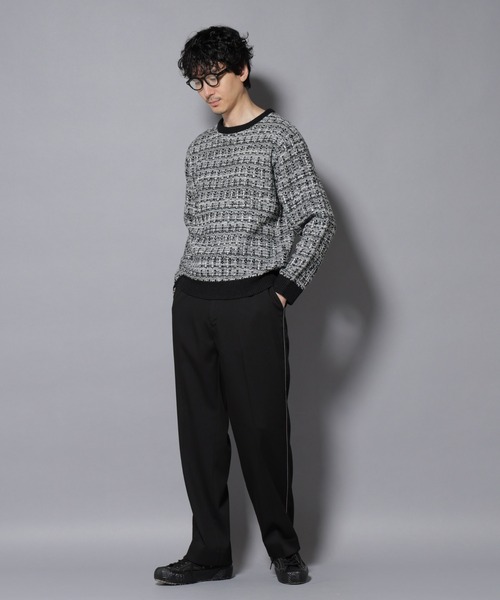 NANO universe（ナノユニバース）の「ツイードジャガードニット（ニット/セーター・メンズ・ブラック/ベージュ/ブラウン系その他3・S/M/L）」の20枚目の写真