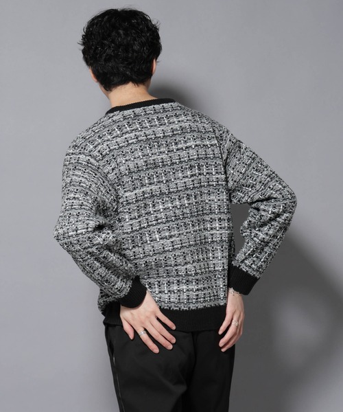 NANO universe（ナノユニバース）の「ツイードジャガードニット（ニット/セーター・メンズ・ブラック/ベージュ/ブラウン系その他3・S/M/L）」の22枚目の写真