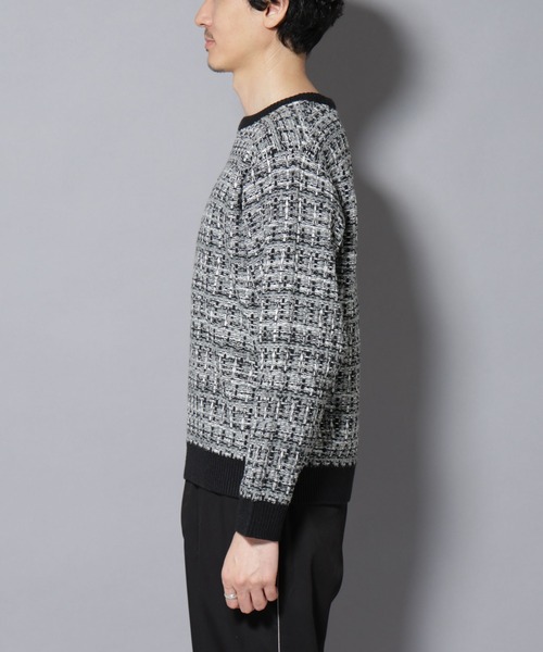 NANO universe（ナノユニバース）の「ツイードジャガードニット（ニット/セーター・メンズ・ブラック/ベージュ/ブラウン系その他3・S/M/L）」の17枚目の写真