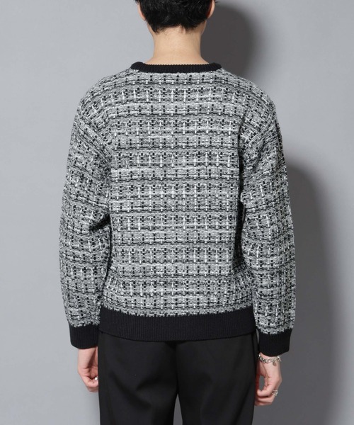 NANO universe（ナノユニバース）の「ツイードジャガードニット（ニット/セーター・メンズ・ブラック/ベージュ/ブラウン系その他3・S/M/L）」の16枚目の写真