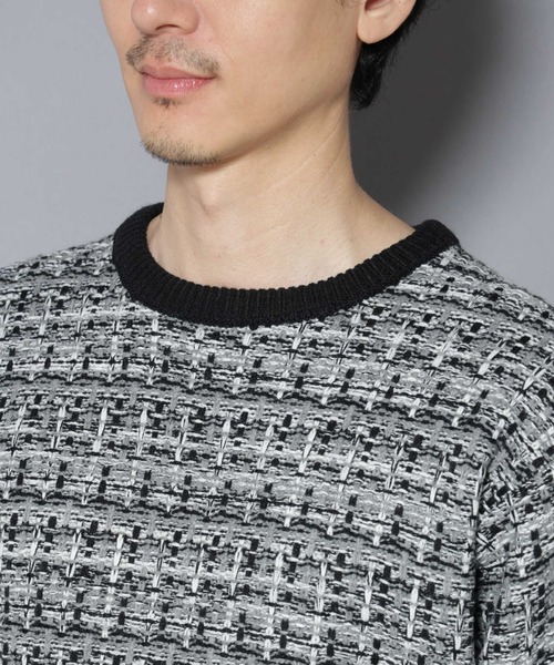 NANO universe（ナノユニバース）の「ツイードジャガードニット（ニット/セーター・メンズ・ブラック/ベージュ/ブラウン系その他3・S/M/L）」の15枚目の写真
