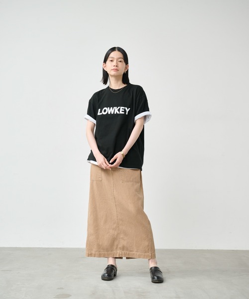 kha:ki（カーキ）の「「KHA:KI / カーキ」BOX TEE -LOWKEY-（Tシャツ/カットソー・レディース・ブラック/ホワイト・1）」の12枚目の写真